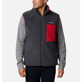 Columbia Mountainside Sherpa Fleece, Chaleco Grises Oscuro Azules Rojos Para Hombre | 507649-FBN